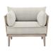 Bernhardt Catalonia Patio Chair w/ Cushions Wood/Metal in Gray, Size 26.0 H x 38.0 W x 31.5 D in | Wayfair O1502_6025-012