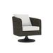 Bernhardt Newport Swivel Patio Chair w/ Cushions, Wicker in Black/Brown | 31.5 H x 38.5 W x 29.5 D in | Wayfair OP2002S_6002-000