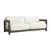 Bernhardt Montaigne Outdoor Teak Loveseat Wood/Natural Hardwoods/Olefin Fabric Included in Brown/White | 26 H x 80 W x 36.5 D in | Wayfair