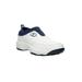 Wide Width Women's Wash & Wear Slip On Ii Flat by Propet in White Navy (Size 9 1/2 W)