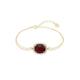 LATELITA Beatrice Gemstone Bracelets 18ct Gold Plated Sterling Silver Natural Gemstone Oval Garnet Red Cubic Zirconia White January