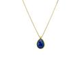 LATELITA Petite Pendant Necklace 18ct Gold Plated Sterling Silver Natural Gemstone Pear Blue Sapphire Blue Gold January