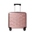 Lyallpur Engrave Design Women Vanity Case Cabin 4 Wheel Trolley Bag Travel Suit Case 2188 (Trolley Bag, Rose Gold)