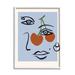 Stupell Industries Abstract Face Bold Cherries Purple Beauty Mark Canvas in Blue | 30 H x 24 W x 2 D in | Wayfair ae-528_wfr_24x30