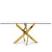 Orren Ellis Glass Star Square Dining Table Glass/Metal in Yellow | 29.5 H x 63 W x 31.5 D in | Wayfair 752A4088BC06416CA1AB58B3061E708D