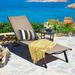 Arlmont & Co. 2-piece Outdoor Aluminum Chaise Lounge Recliner Chair w/ Adjustable Backrest Black Metal in Brown | 13 H x 23 W x 76 D in | Wayfair