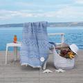 Linum Home Textiles 100% Turkish Cotton Sea Breeze Horoscope Pestemal Beach Towel Turkish Cotton in Gray/Blue | Wayfair SBR50-00-AQUARIUS
