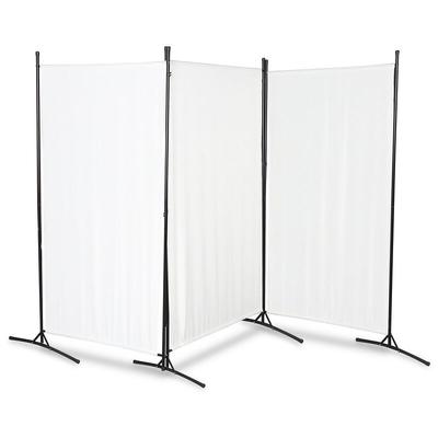 Paravent 3 fach Outdoor Trennwand Homestyle Balkon Garten Raumteiler verlängerbar Beige - Hengda Image