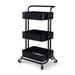 3-Tier Metal Storage Rolling Utility Cart in Black / White