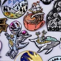 Paquet de patchs extraterrestres de dinosaure punk patch extérieur fer à repasser sur les