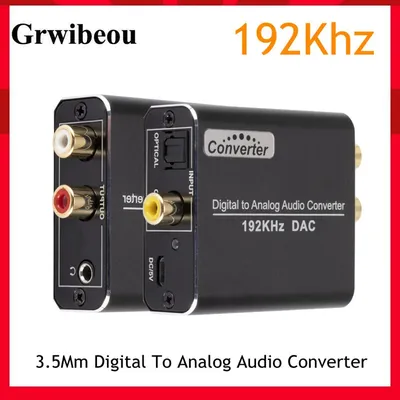 Grwibeou – convertisseur Audio numérique-analogique 192KHz Fiber optique coaxiale SPDIF vers RCA