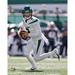 Zach Wilson New York Jets Unsigned White Jersey Scrambling Vertical Photograph