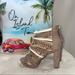 Jessica Simpson Shoes | Jessica Simpson Nwob! Tan Open Toe Ankle Block Heel Size 6m | Color: Tan/White | Size: 6