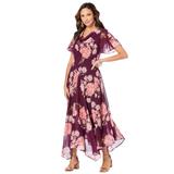 Plus Size Women's Floral Sequin Dress by Roaman's in Dark Berry Sequin Floral (Size 22 W)