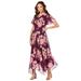Plus Size Women's Floral Sequin Dress by Roaman's in Dark Berry Sequin Floral (Size 22 W)