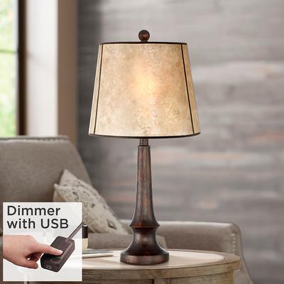 Franklin Iron Works Table Floor Lamps, Picket Oil Rubbed Bronze Table Lamp With Usb Port