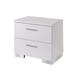 2-Drawer White Nightstand With Chrome Legs