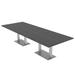 12 Person Rectangular Powered Modular Conference Table Metal Bases