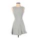 Forever 21 Casual Dress - A-Line Crew Neck Sleeveless: Gray Print Dresses - Women's Size Small