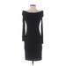 Just Fab Casual Dress - Sheath: Black Solid Dresses - Women's Size Small
