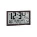 Marathon Slim Atomic Full Calendar Wall Clock w/ Indoor/Outdoor Temperature Wood 14.6in x 1.2in x 9in CL030066-WD-FD-NA