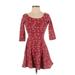 Hollister Casual Dress - Mini: Red Floral Dresses - Women's Size X-Small