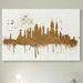 Oliver Gal Cities & Skylines Gold NY Skyline, Modern & Contemporary Gold - Print on Canvas in White | 24 H x 36 W x 1.5 D in | Wayfair