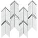 Belluno Designs Harper 2" x 5" Herringbone/Chevron Mosaic Wall Tile Mixed Material/Metal/Marble in Gray/White | 5 H x 2 W x 0.38 D in | Wayfair