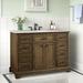 Andover Mills™ Rossi 48" Single Bathroom Vanity Set Wood/Marble in Brown | 35 H x 48 W x 21.5 D in | Wayfair 3487397F6E3941FFA02F913B70A51661