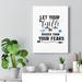 Trinx Faith Be Bigger Than Your Fears Christian Wall Art Bible Verse Print Ready to Hang Canvas in Black/White | 14 H x 11 W in | Wayfair