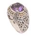 Majestic Touch,'Sterling and Amethyst Ring with 18k Gold'