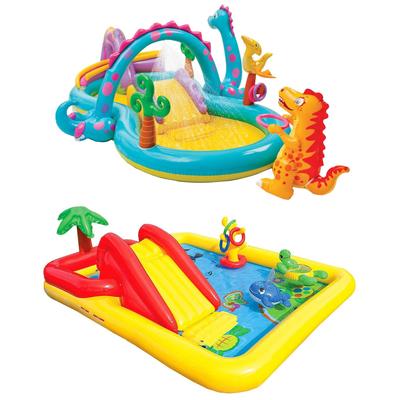 Intex Dinoland Kiddie Inflatable Pool & Inflatable Ocean Backyard Kiddie Pool - 17