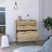 FM Furniture Praga Modern Bedroom Dresser with Three Drawers, Four Steel Legs