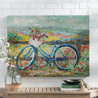 Floral Bike Ride Canvas Outdoor Art - Grandin Road
