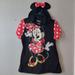 Disney Tops | Disney Minnie Mouse Hooded T-Shirt With Ears Bow Junior Size Xxxl 21 | Color: Black/Red | Size: Junior Xxxl 21