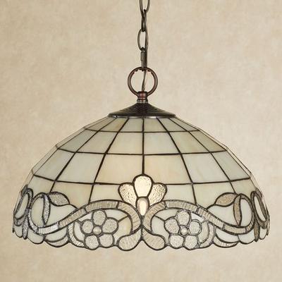 Mariella Stained Glass Ceiling Light Ivory , Ivory