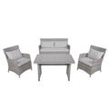 Largo Casual 4-Piece Outdoor Wicker Sofa Set in Gray - Progressive Furniture I728-CHLSTB