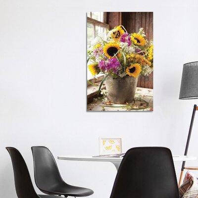 East Urban Home Wildflowers In Bucket by - Wrapped Canvas Metal | 40 H x 26 W x 1.5 D in | Wayfair 14C71CA456D1443E8B42BF30A1B19055
