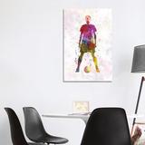 East Urban Home Man Soccer Football Player XI by Paul Rommer - Wrapped Canvas Painting Metal | 40 H x 26 W x 1.5 D in | Wayfair