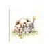 East Urban Home Dog & Cat w/ Butterfly by Makiko - Wrapped Canvas Painting Canvas | 12 H x 12 W x 0.75 D in | Wayfair