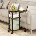 Wade Logan® Antelmo 4 Legs End Table Plastic/Acrylic/Wood in Brown | 24.7 H x 19.69 W x 11.61 D in | Wayfair D3C5BA97B3134D43BDBFF187BA0E57DA