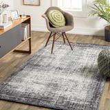 Appa 3'9" x 5'11" Modern Contemporary Bohemian Abstract Charcoal/Cream/Slate/Slate Blue Area Rug - Hauteloom