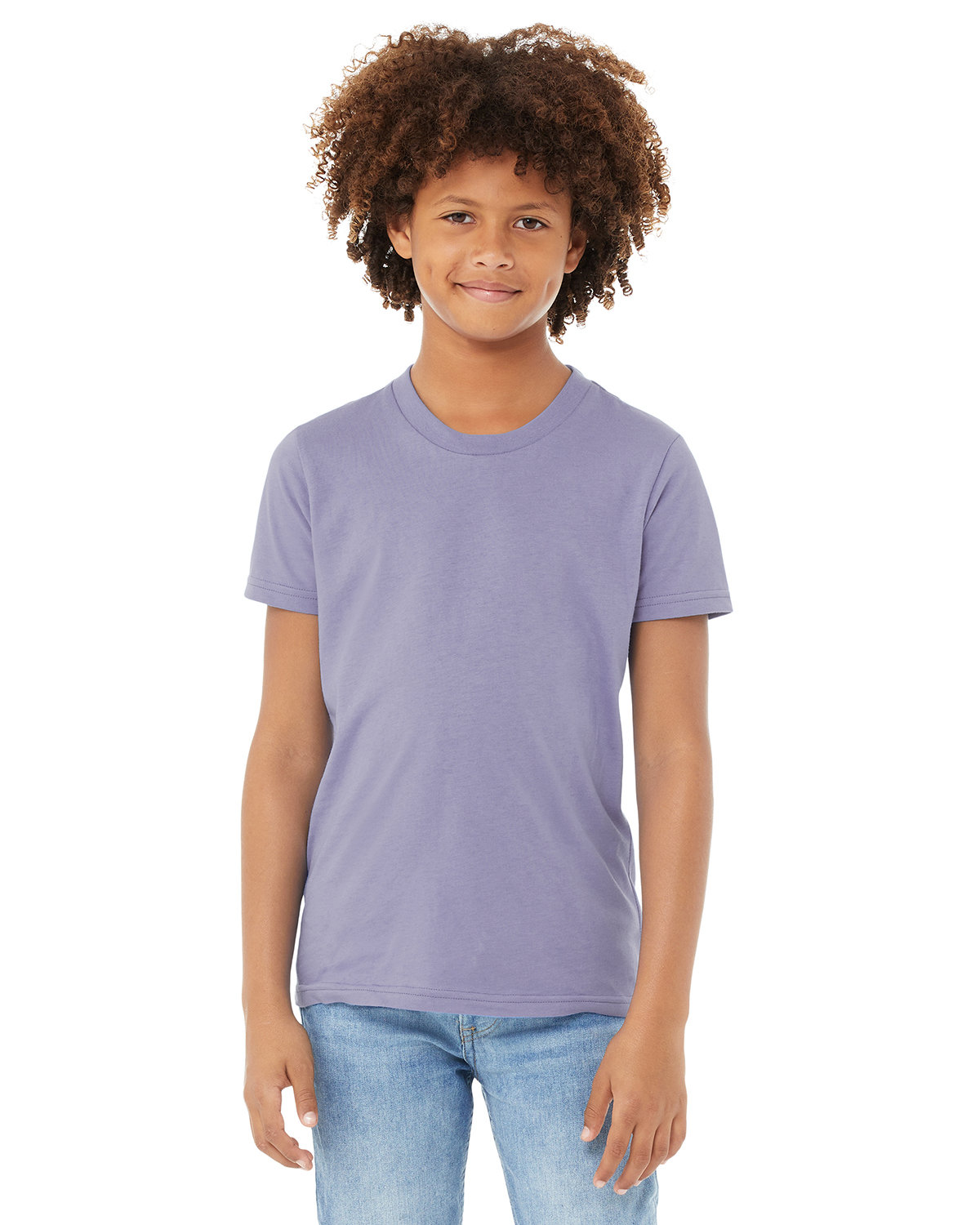 Bella + Canvas 3001Y Youth Jersey Top in Dark Lavender size Small | Cotton 3001YCVC, 3001YCV, BC3001YCVC, B3001Y, BC3001Y