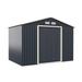 Costway 9 x 6 Feet Metal Storage Shed for Garden and Tools-Gray