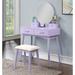 Roundhill Furniture Liannon Contemporary Wood Vanity and Stool Set