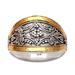 Royal Vineyard,'Sterling Silver Statement Ring with 18k Gold Plating'