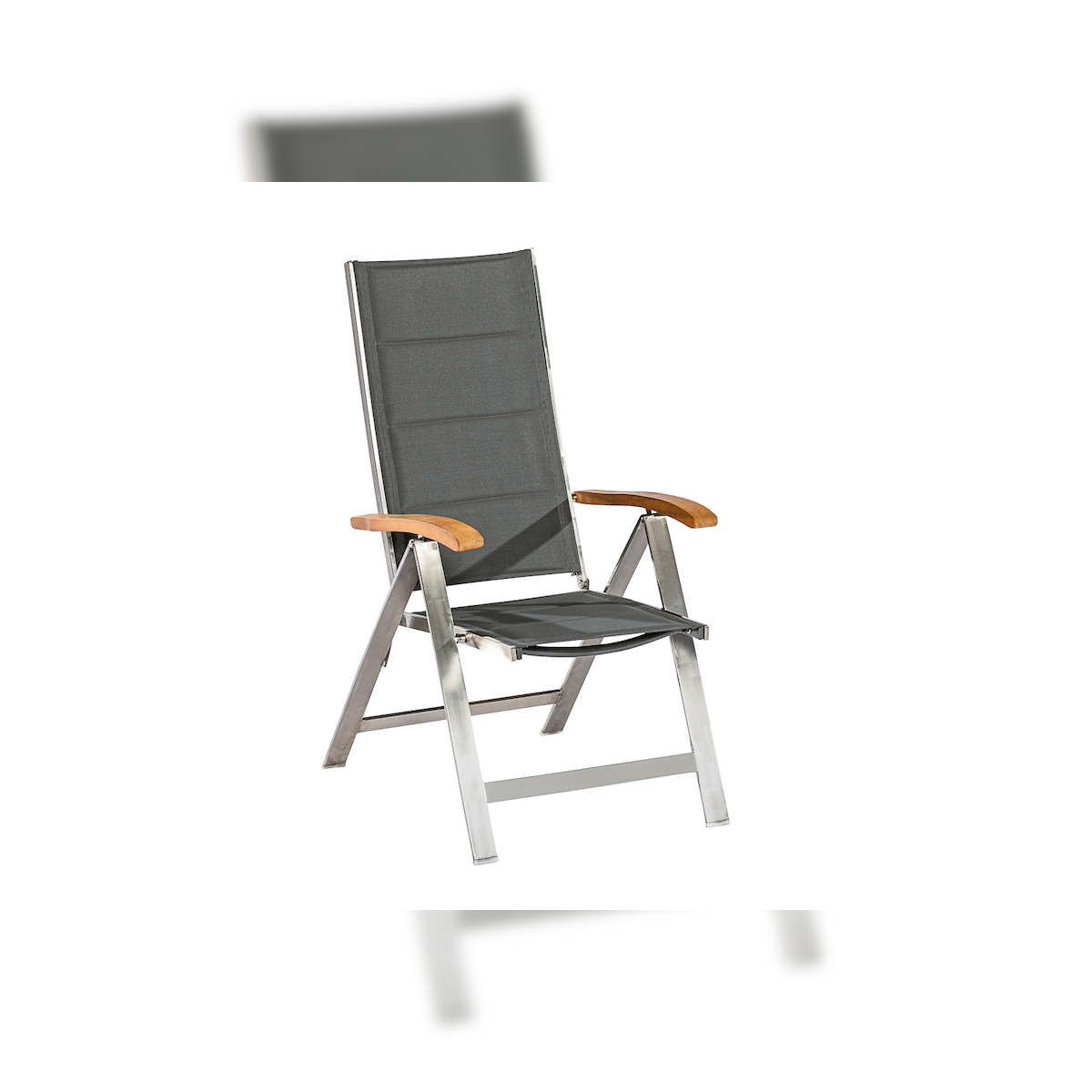 Merxx Ferrara Klappsessel, Akazie/Edelstahl/Textilbespannung, Silber/Grau Image