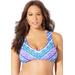 Plus Size Women's Darling Tie Back Bikini Top by Swimsuits For All in Blue Purple Tie Dye (Size 12)