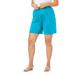 Plus Size Women's Soft Knit Short by Roaman's in Ocean (Size 6X) Pull On Elastic Waist