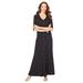 Plus Size Women's Button Front Maxi Dress by Roaman's in Black (Size 42/44)